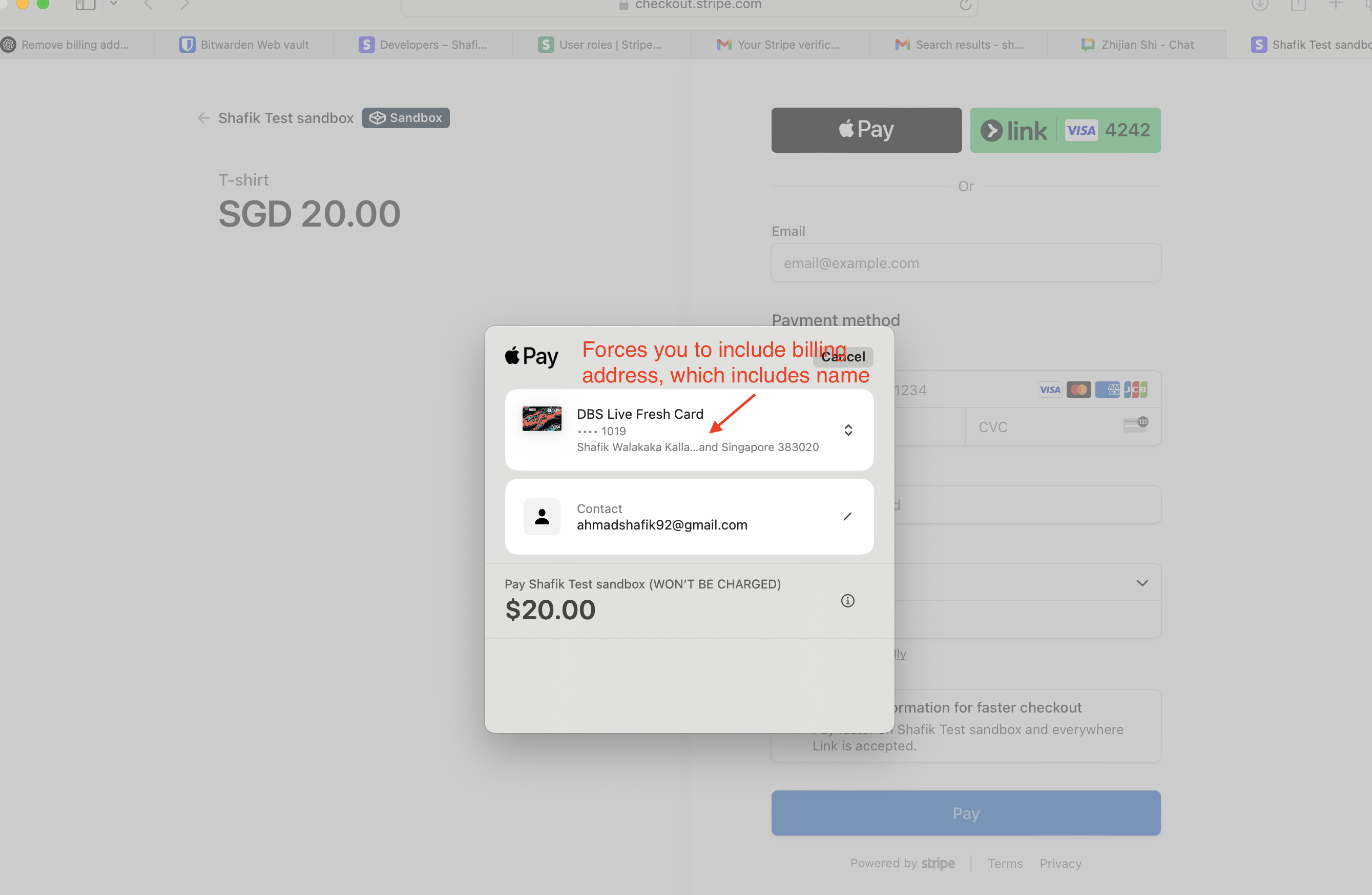 Apple Pay now enforces billing address details